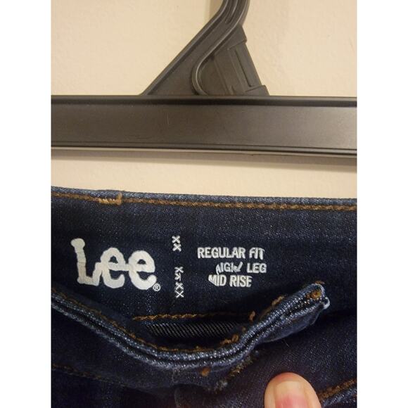 Womens Lee Jeans Plus Size Straight Leg Size 26 26W M Dark Wash - Picture 4 of 8